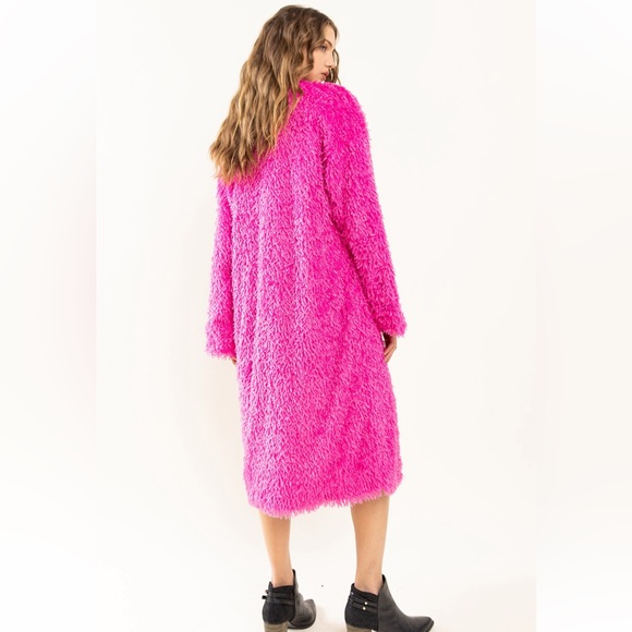 10 Boho Faux Fur Long Jacket - Picture 7 of 7